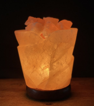 Kristallsalz-Lampe Rose, ca. 4 kg, ca. 18- 20 cm